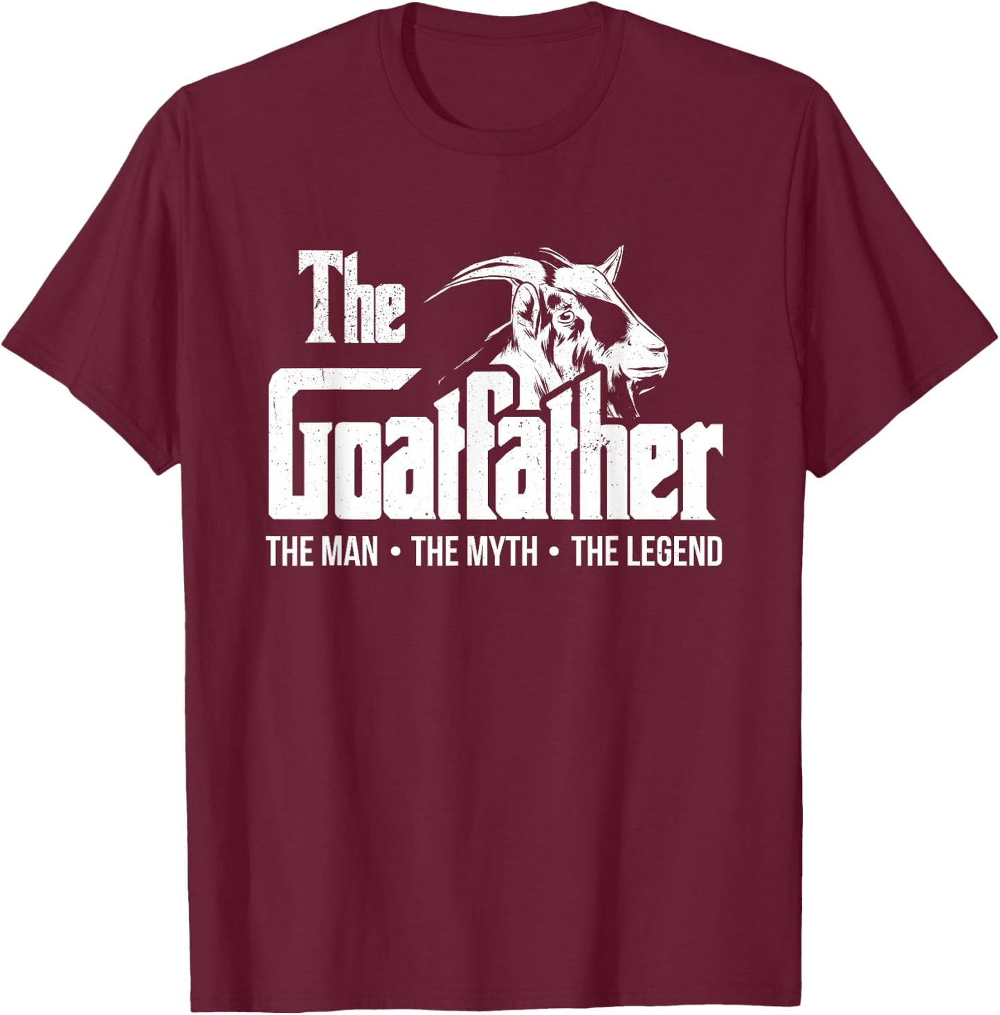 The Goatfather Funny Goat Dad Farm Animal Lover Farmer , Black, Small T-Shirt - T-Shirt | Maroon