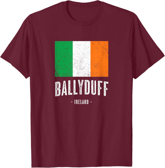 City of BALLYDUFF Ireland | Men Women Kid - Irish Flag Merch T-Shirt - T-Shirt | Maroon