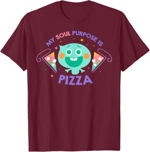 Disney Pixar Soul My Soul Purpose Is Pizza T-Shirt - T-Shirt | Maroon