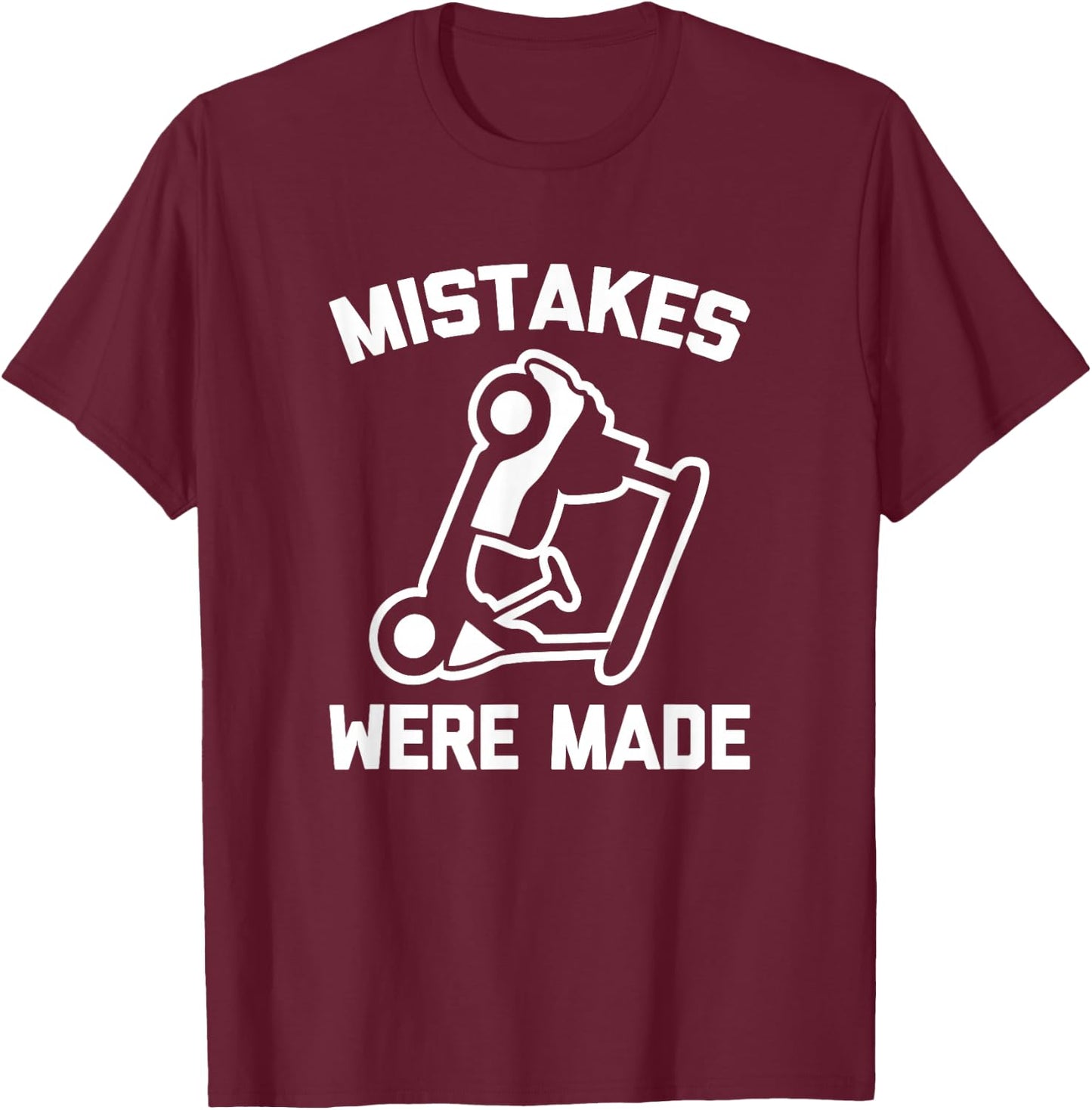 Golf Shirt: Mistakes Were Made (Golf Cart) Funny Golfing T-Shirt - T-Shirt | Maroon