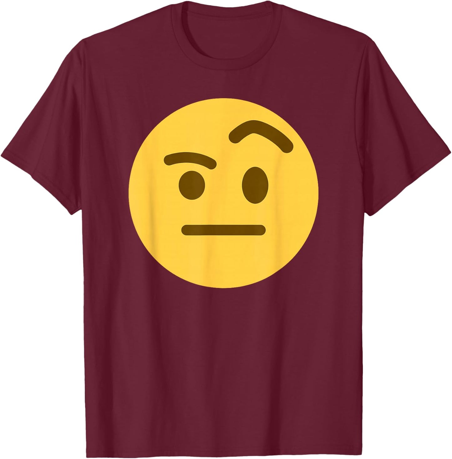 Face with Raised Eyebrow T-Shirt - T-Shirt | Maroon