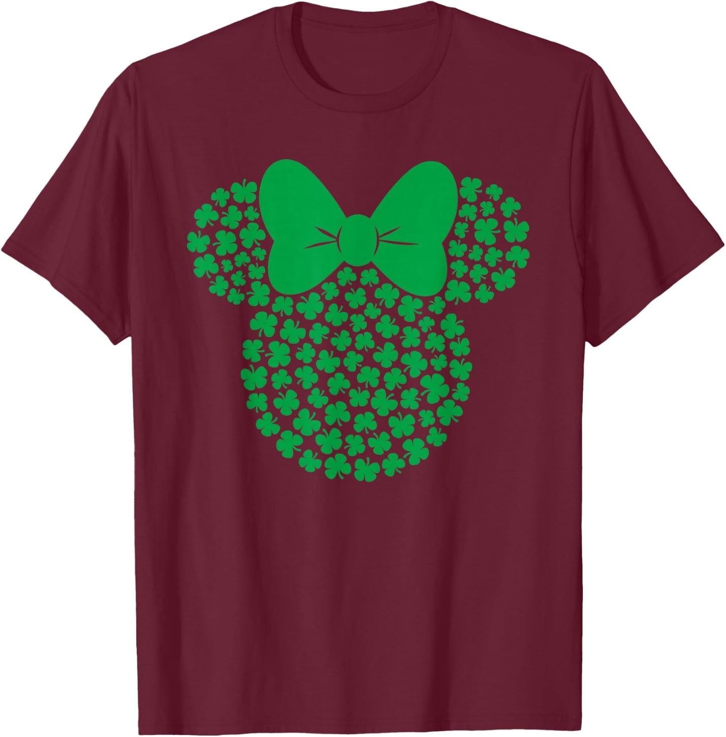 Disney Minnie Mouse Green 4-Leaf Clovers St. Patrick's Day T-Shirt - T-Shirt | Maroon