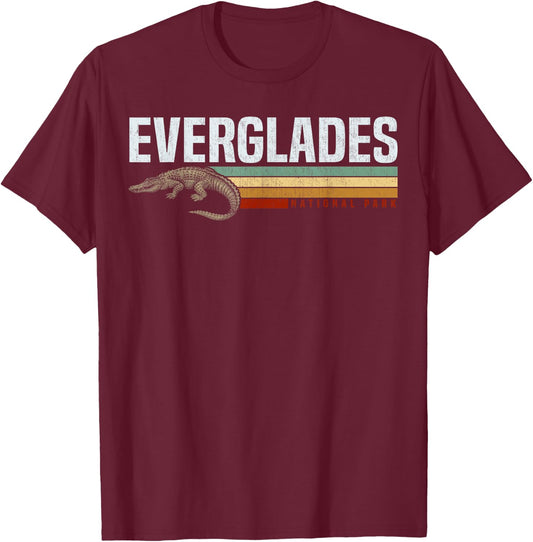 Everglades National Park Shirt, US Nationalpark Florida T-Shirt - T-Shirt | Maroon
