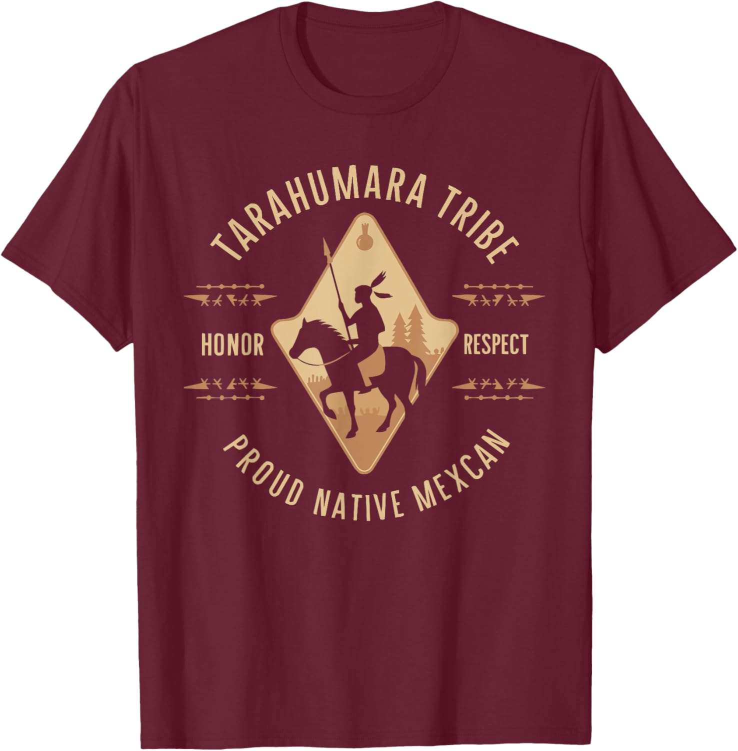 Indigenous People Mexico Native American Tarahumara Tribe T-Shirt - T-Shirt | Maroon