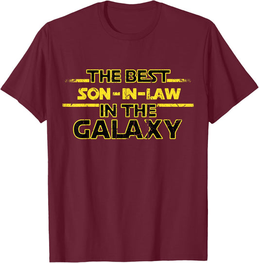 Best Son in Law in Galaxy Wedding Gift Son in Law T-Shirt - T-Shirt | Maroon