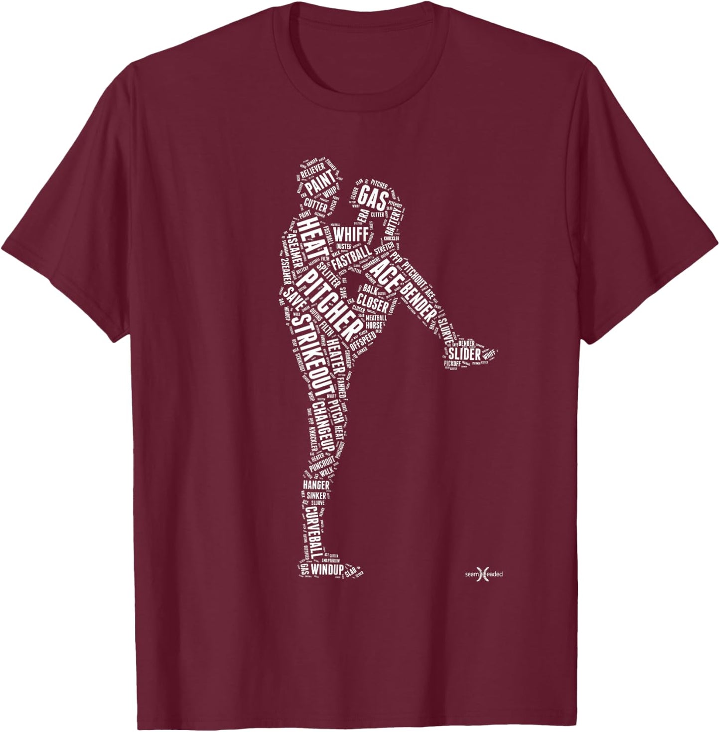 Pitcher on The Mound | Baseball Lifestyle T-Shirt - T-Shirt | Maroon
