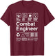 Combat Engineer Product Label Funny Gift T-Shirt - T-Shirt | Maroon