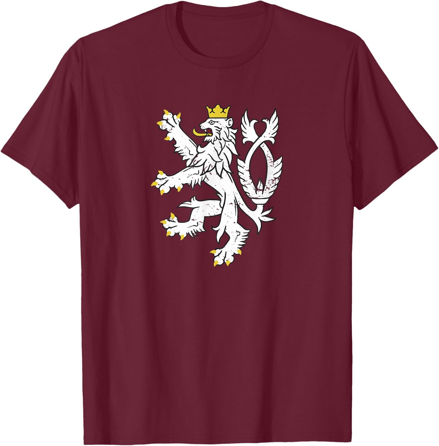 Ceska Republika Lion Coat of Arms | Czech Republic Souvenir T-Shirt - T-Shirt | Maroon