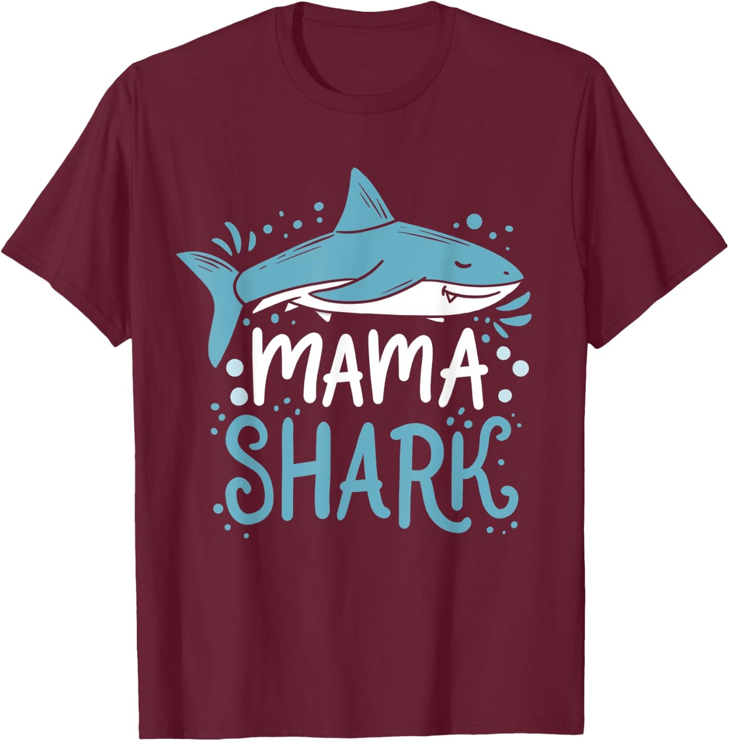 Mama Shark Mom Gift T-Shirt - T-Shirt | Maroon