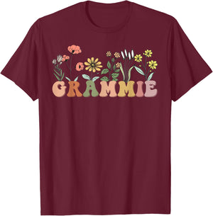 Wildflower Grammie , Family Love Grandma T-Shirt - T-Shirt | Maroon