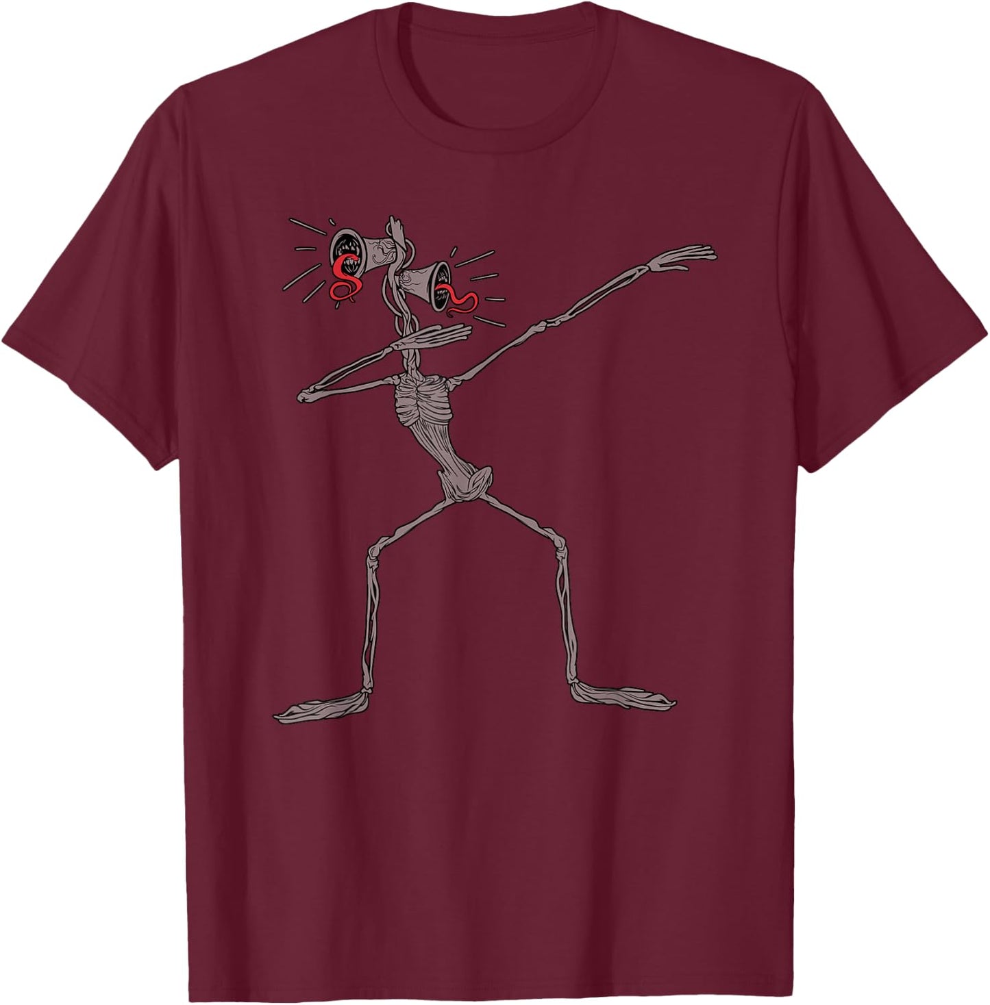 Funny dabbing Siren Head halloween meme kids gifts T-Shirt - T-Shirt | Maroon