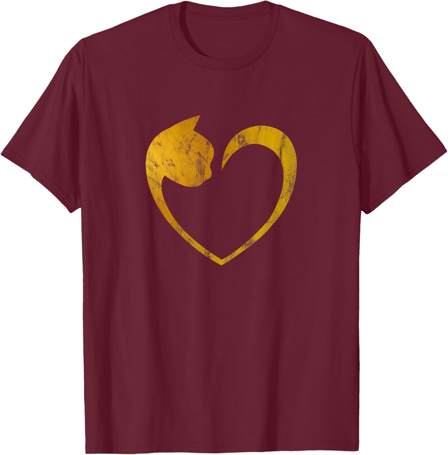 I Love Cats Cat Heart Shaped Cat Lover Gift T-Shirt - T-Shirt | Maroon
