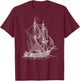 Vintage Sailboat Ship Nautical Yacht Gift travel lovers T-Shirt - T-Shirt | Maroon