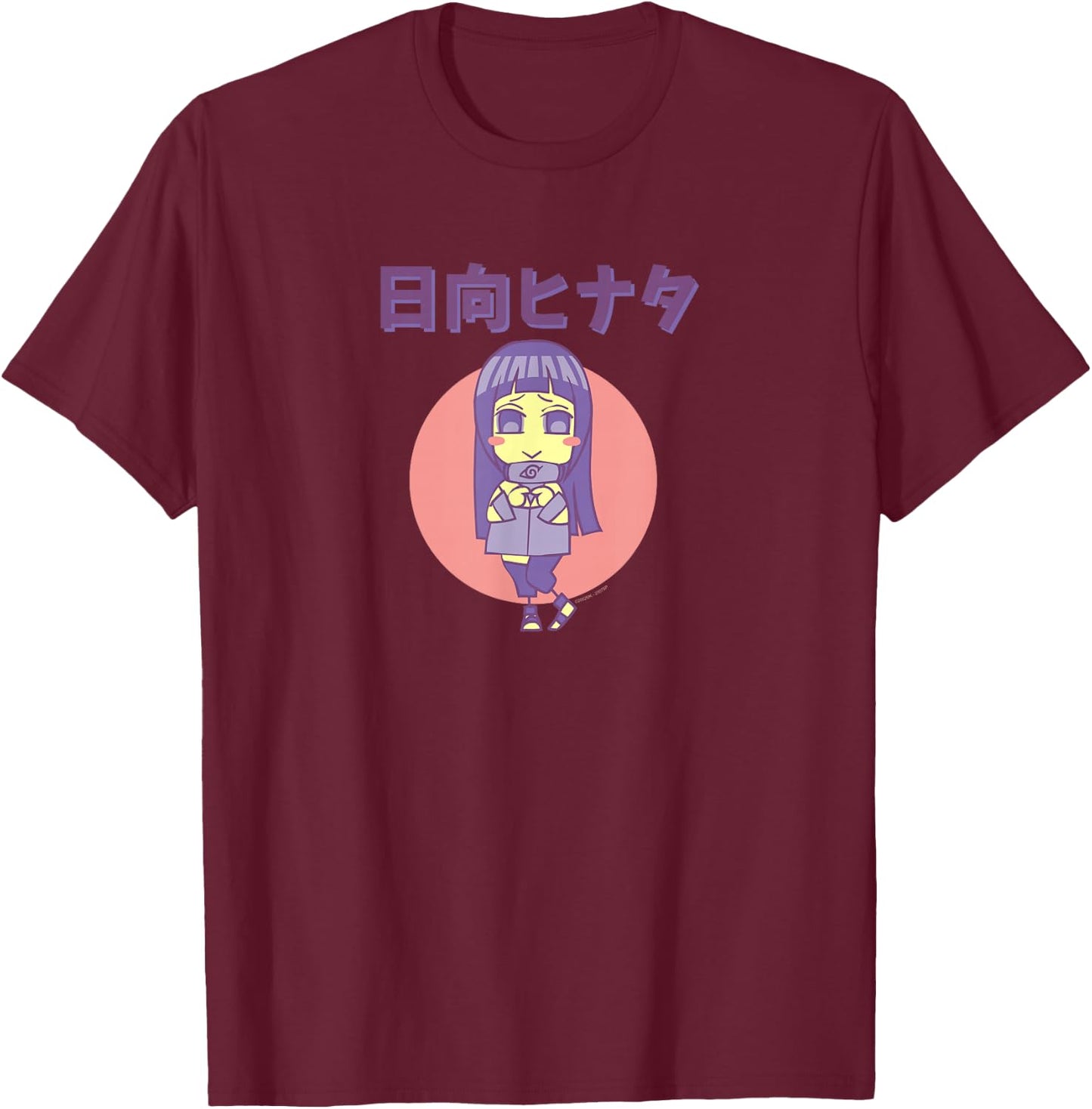Naruto Shippuden Chibi Hinata Anime T-Shirt - T-Shirt | Maroon
