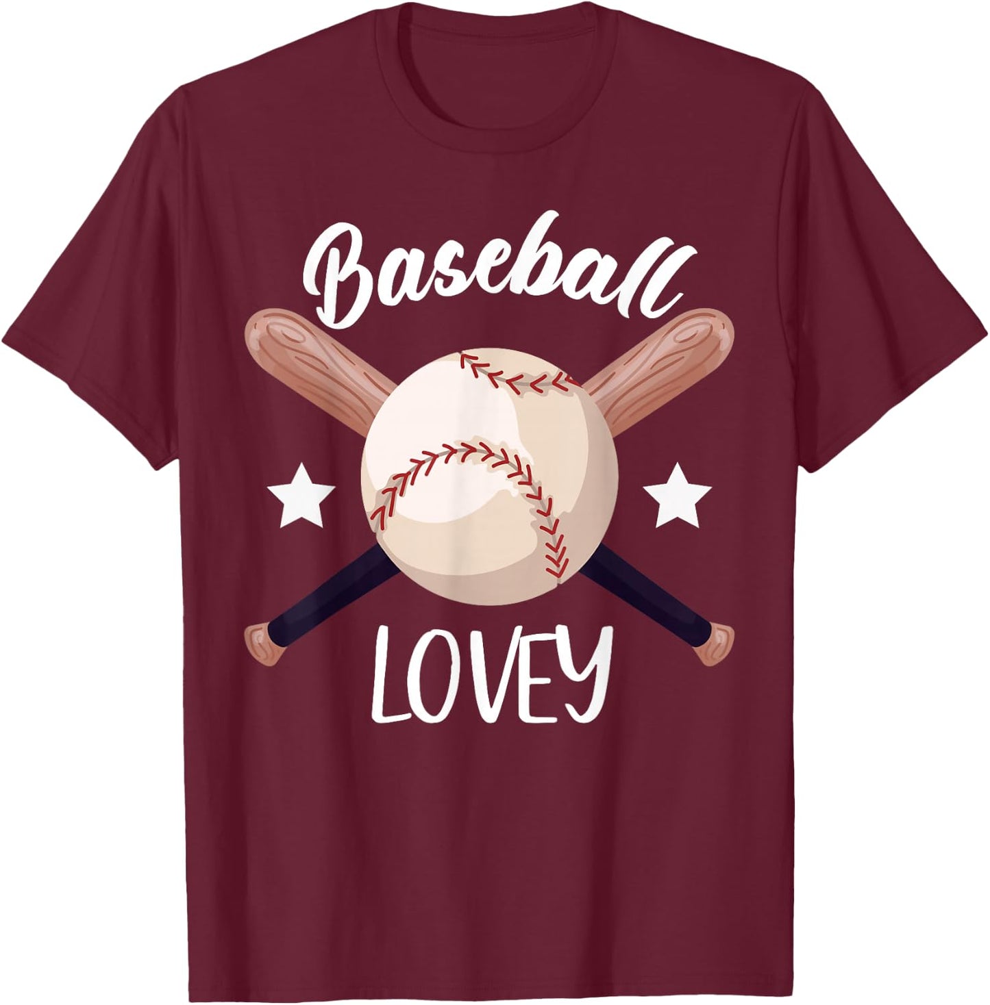 Baseball LOVEY Batter Sport Baseball Player Matching Family T-Shirt - T-Shirt | Maroon
