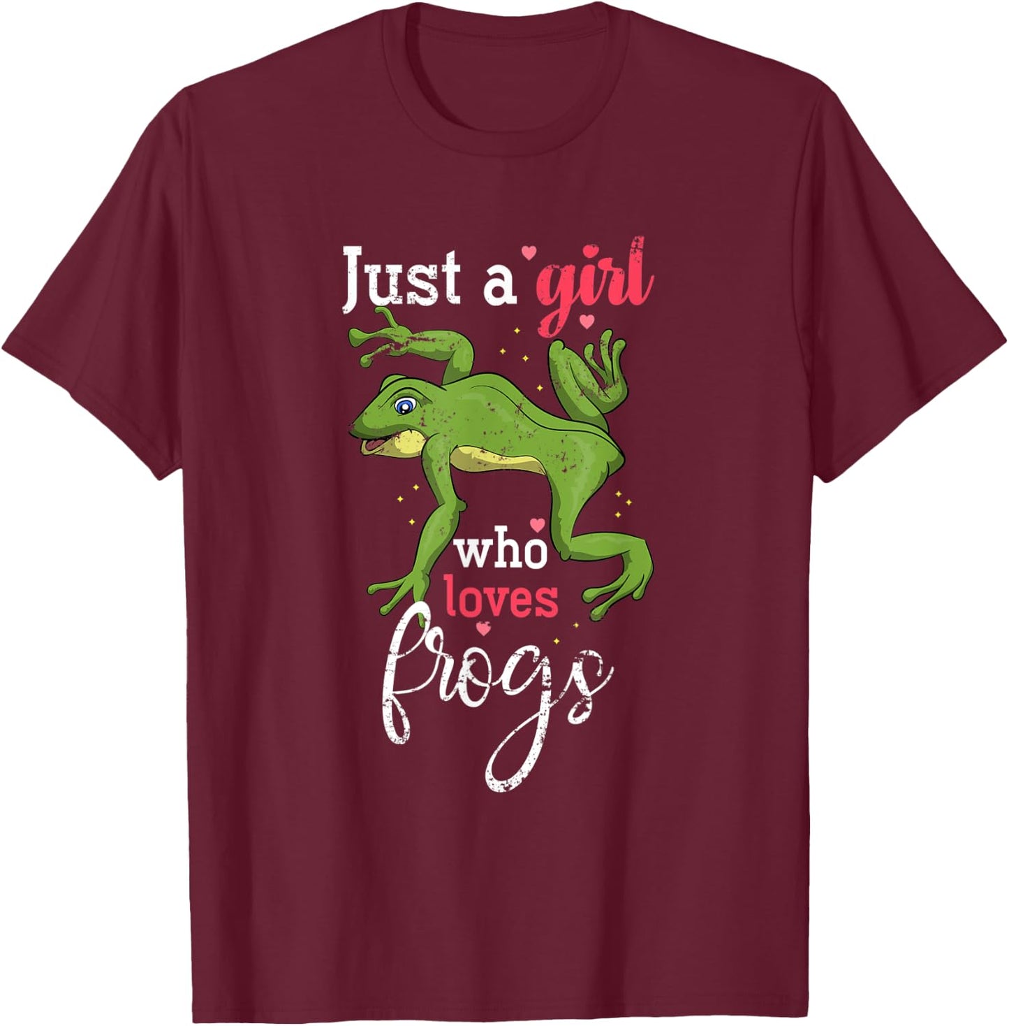 Rainforest Amphibian Animal Lover Girls Women Gift Frog T-Shirt - T-Shirt | Maroon