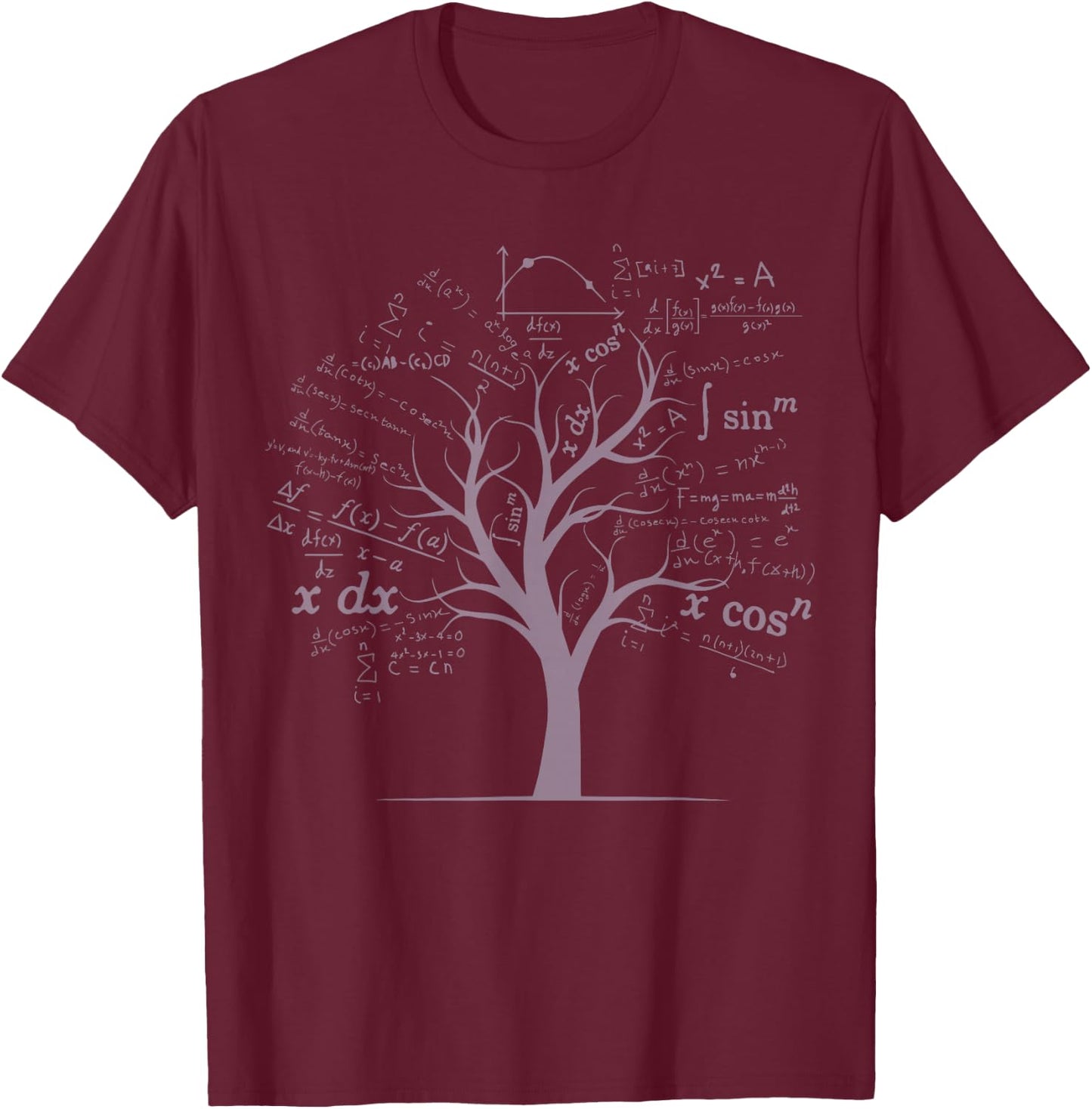 Funny AP Calculus Algebra Tree Math Teacher Nerd Geek Gifts T-Shirt - T-Shirt | Maroon