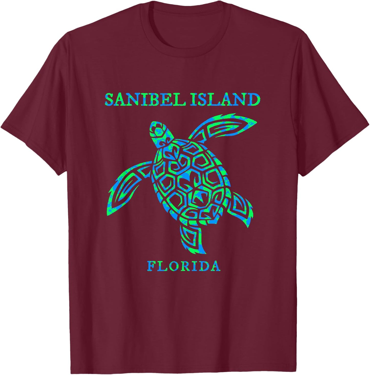 Sanibel Island Florida Sea Turtle Souvenir Boys Girls T-Shirt - T-Shirt | Maroon