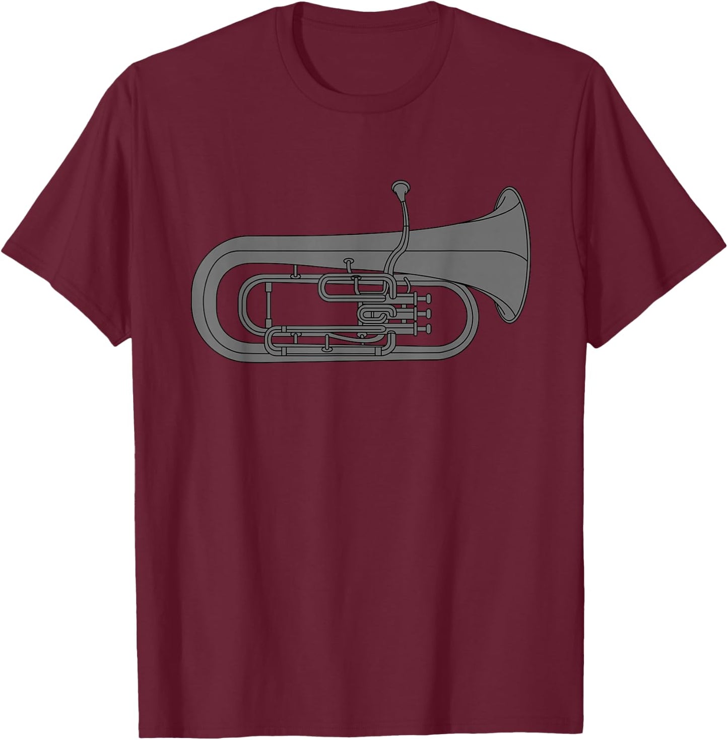 Funny Euphonium Player Marching Band Baritone Tuba Men Gift T-Shirt - T-Shirt | Maroon
