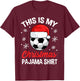 Funny Christmas Soccer Ball Pajama Pj Outfit Men Women T-Shirt - T-Shirt | Maroon