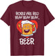 Roses Are Red Blah Beer Funny Valentines Day Drinking Gift T-Shirt - T-Shirt | Maroon