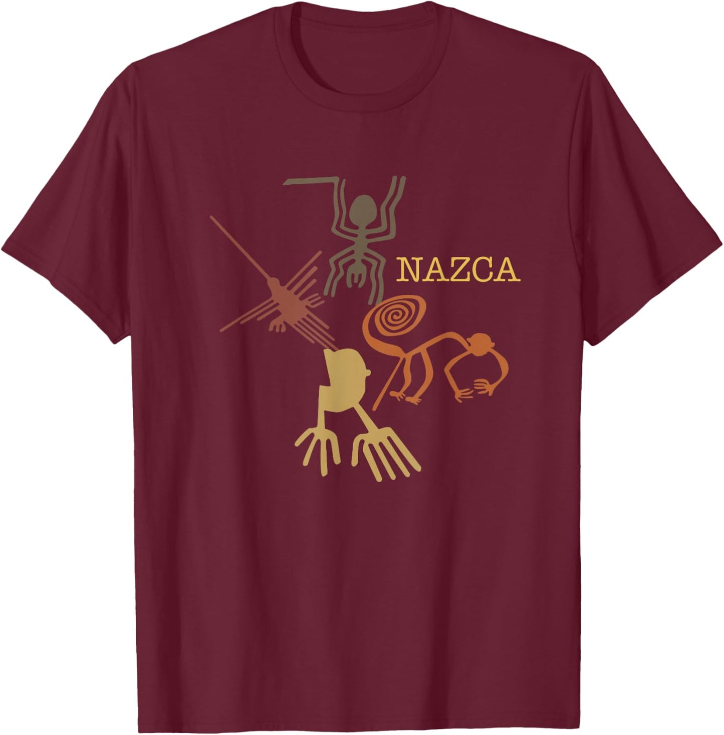 Nazca Line Peru, Peruvian Peru T-Shirt - T-Shirt | Maroon