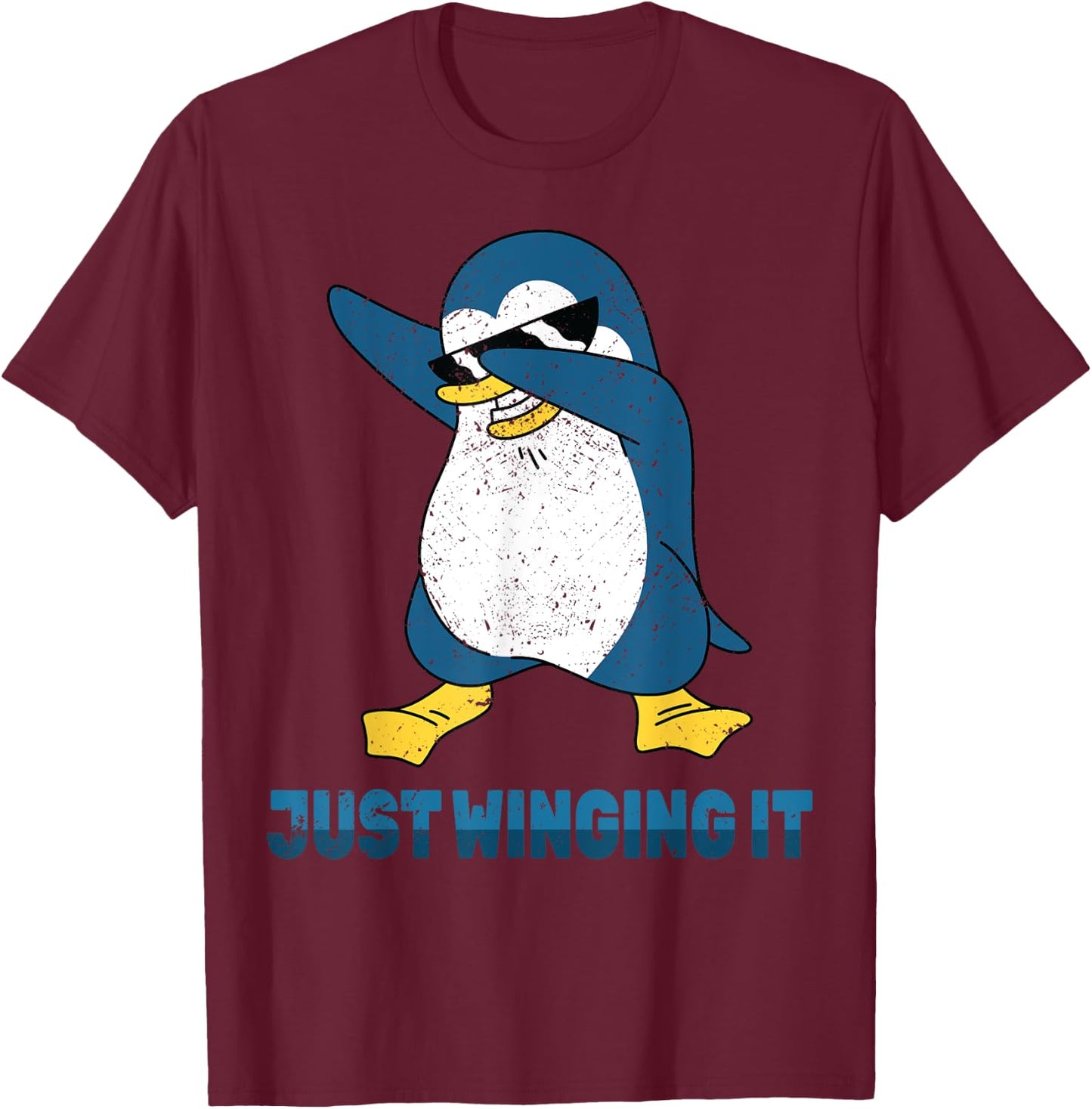 Penguin - Just Winging It - Veterinarian - Zoo - Animals T-Shirt - T-Shirt | Maroon