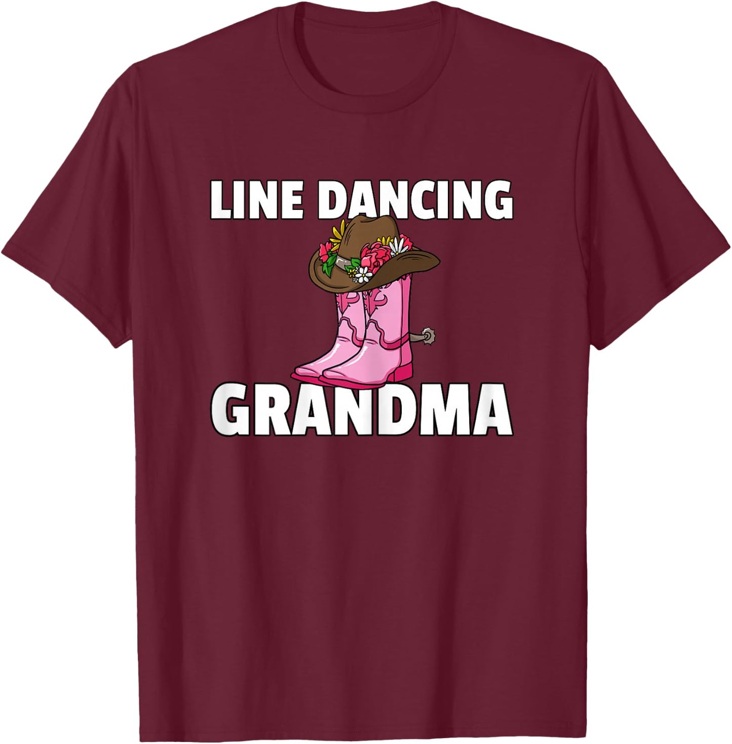 Line Dance Grandma Country Music Dancing Dancer T-Shirt - T-Shirt | Maroon
