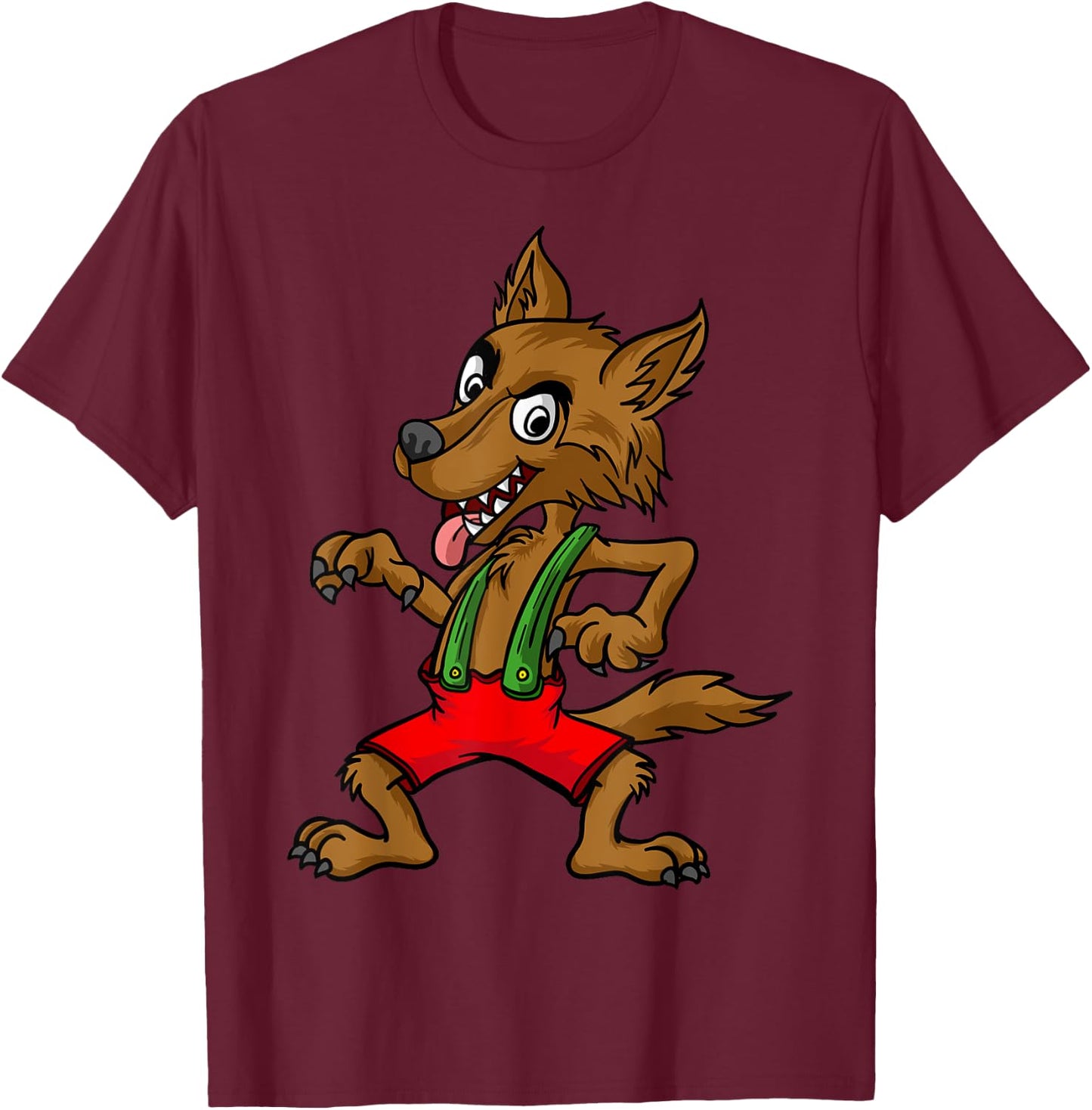 Three Pigs Lazy Halloween Costume - Bad Wolf T-Shirt - T-Shirt | Maroon