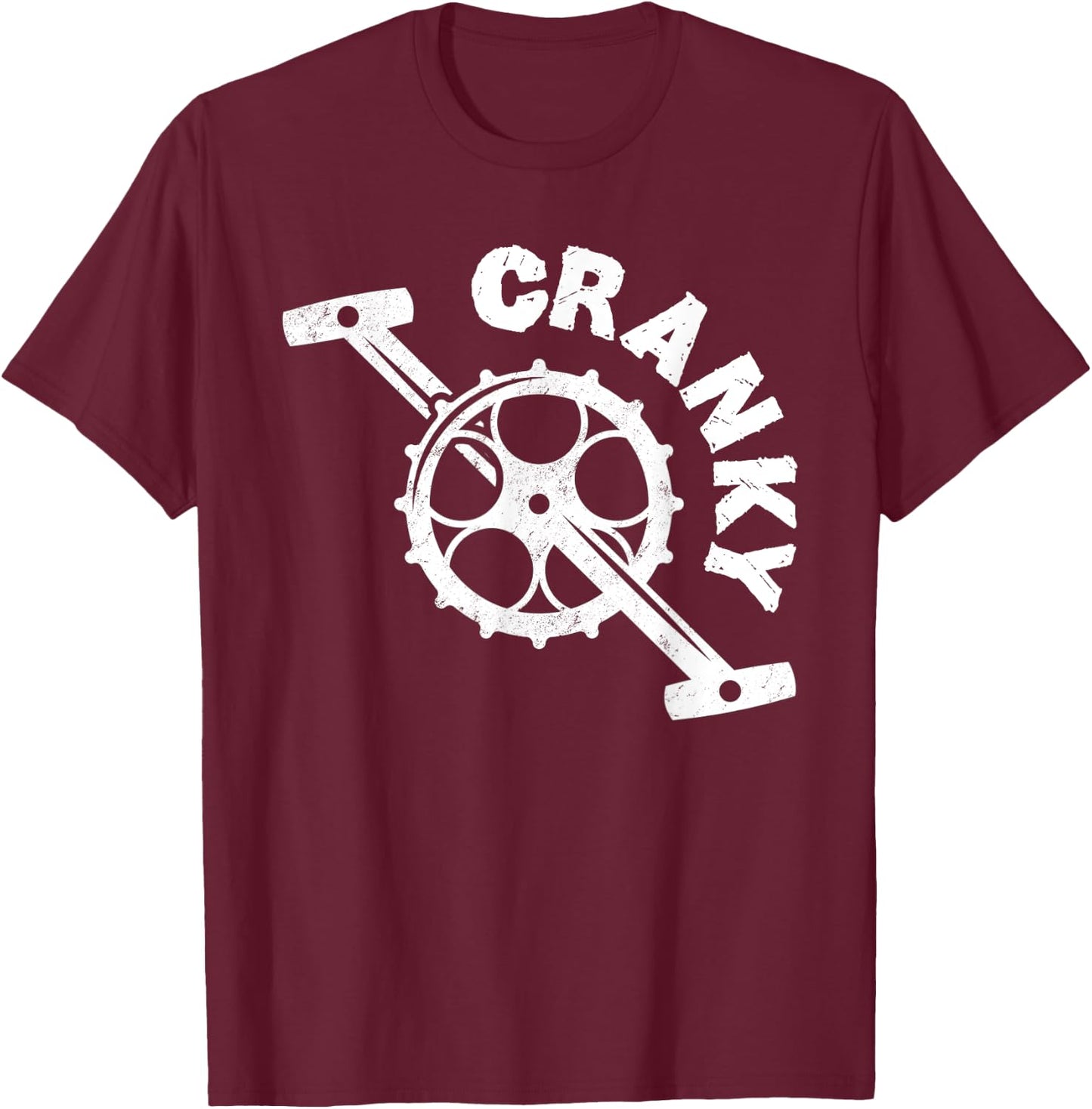 Cycling Apparel & Gifts Collection - Bicycle Crank - -Adults, -Kids - Black - Short Sleeve - Small - Crew Collar - Classic Modern - Cycling - Birthday - Women Cyclists T-Shirt - T-Shirt | Maroon