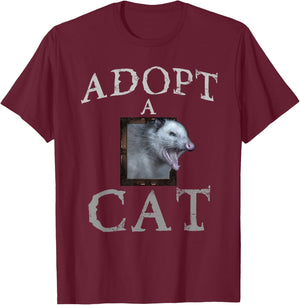Adopt a Cat - possum , Women T-Shirt - T-Shirt | Maroon