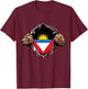 Antigua and Barbuda Shirt Super Antigua Flag Antiguan Roots T-Shirt - T-Shirt | Maroon