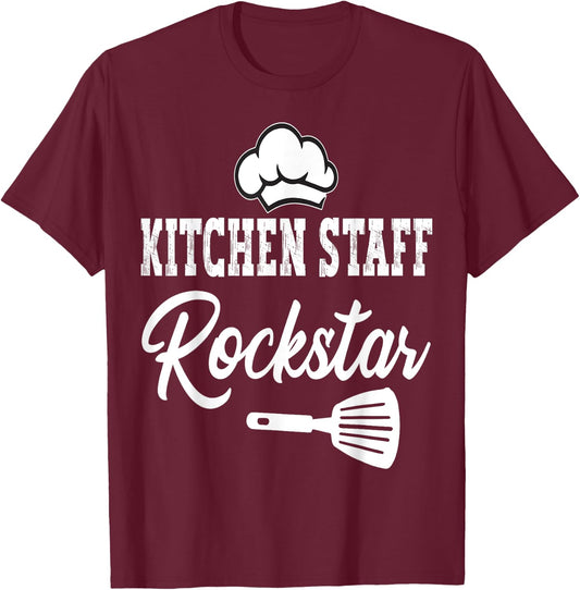 Kitchen Staff Rockstar T-Shirt - T-Shirt | Maroon