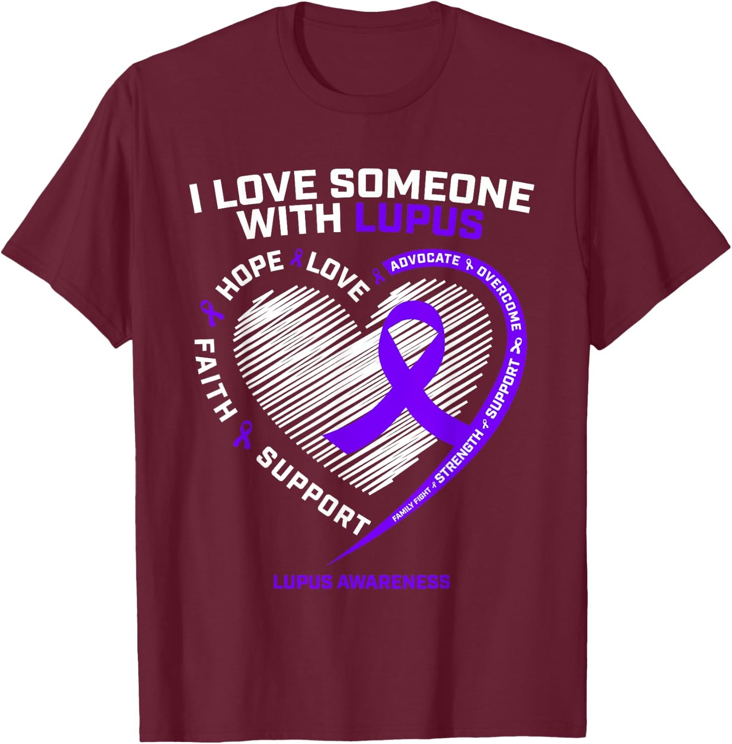 Men Women Mom Wife Gifts Products Daughter Lupus Awareness T-Shirt - T-Shirt | Maroon
