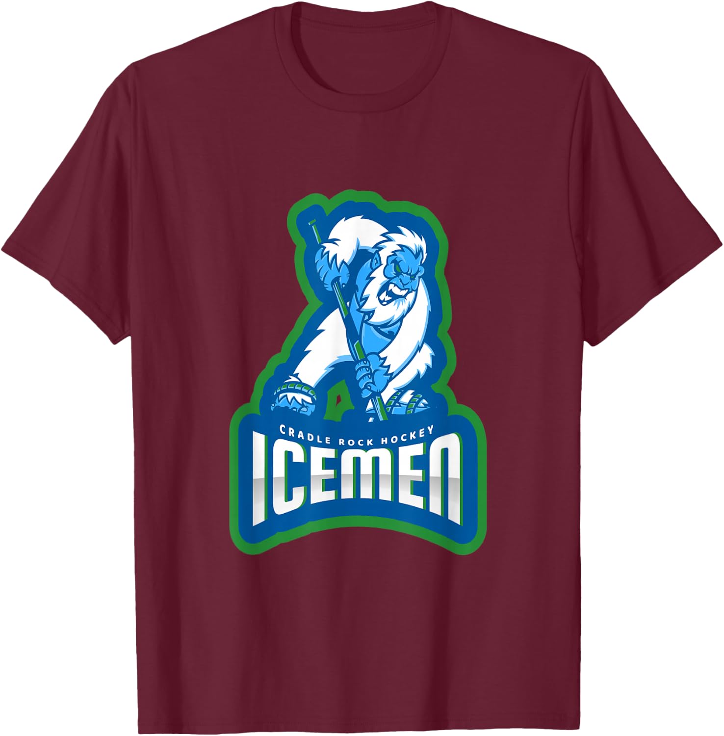 Icemen Cradle Rock Hockey Continental Hockey League Champs T-Shirt - T-Shirt | Maroon