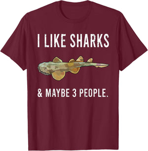 Funny I Like Tasselled Wobbegong And Maybe 3 People T-Shirt - T-Shirt | Maroon