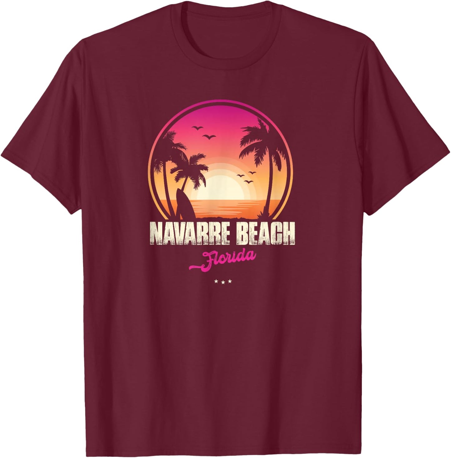 Navarre Beach Souvenir - Florida Reminder T-Shirt - T-Shirt | Maroon