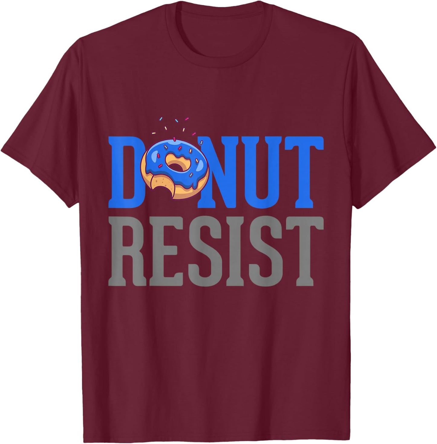Police Officer Shirt Thin Blue Line Funny Donut Resist T-Shirt - T-Shirt | Maroon
