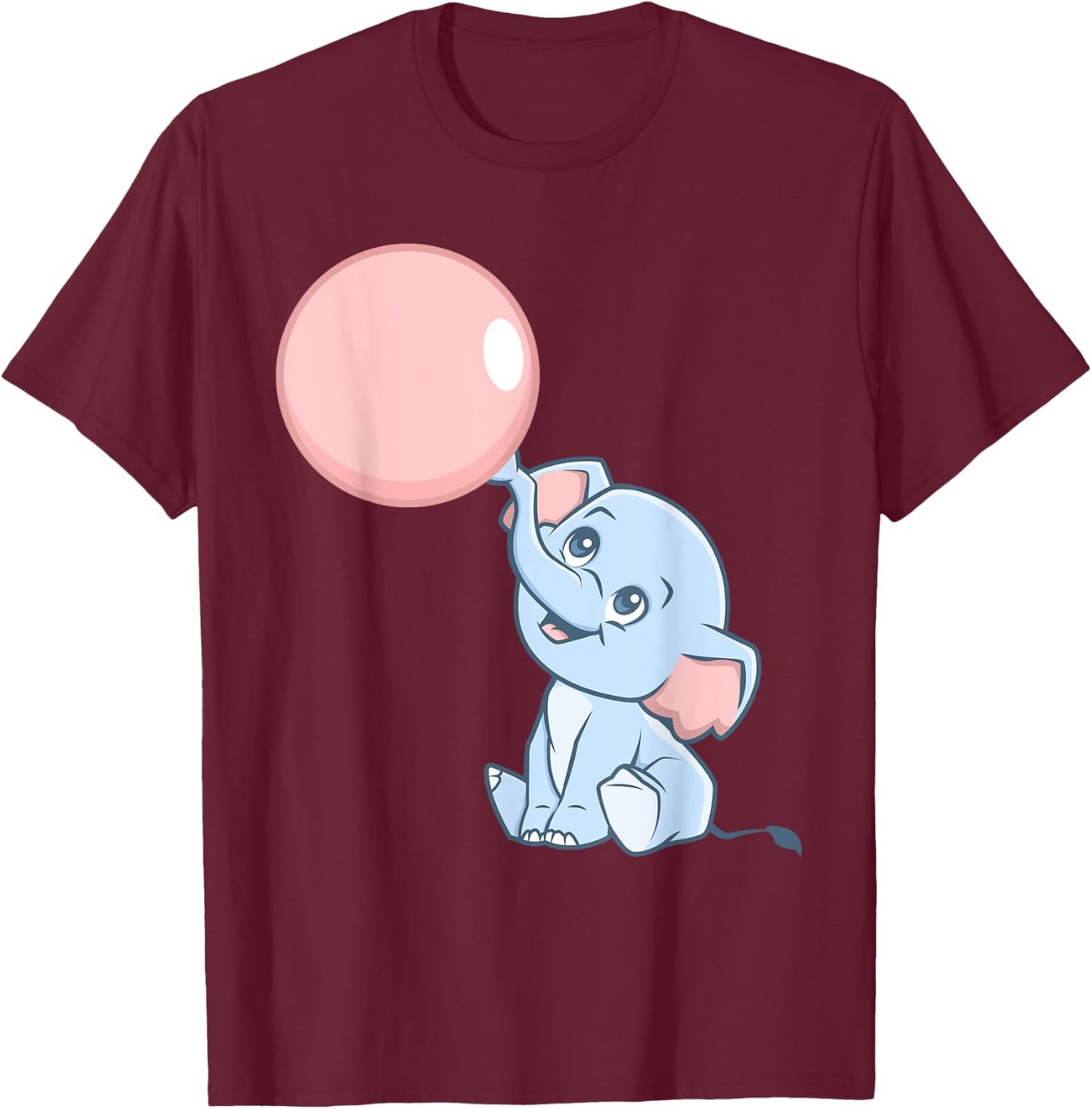 Baby Elephant Pink Bubblegum Baby Shower Gender Reveal Party T-Shirt - T-Shirt | Maroon