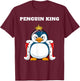 Penguin King | Penguin Design | Boys Penguin T-Shirt - T-Shirt | Maroon