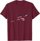 Gulfstream GV American Flag Silhouette T-Shirt - T-Shirt | Maroon