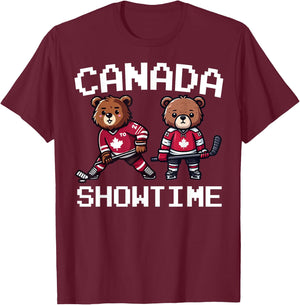 Canada Cute Bear Ice Hockey Jersey – Canada Hockey Team T-Shirt - T-Shirt | Maroon