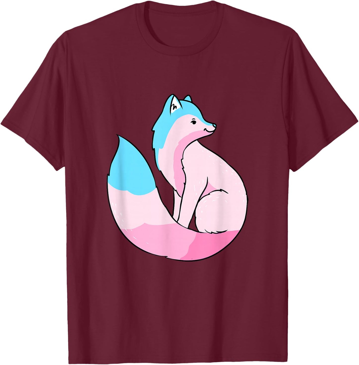 Transfeminine Fox Transfeminine Pride T-Shirt - T-Shirt | Maroon