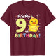 9th Birthday Duck For Children Nine Years Old T-Shirt - T-Shirt | Maroon