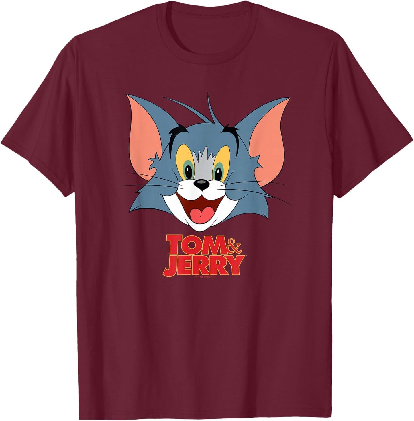 Tom & Jerry Movie Tom Head T-Shirt - T-Shirt | Maroon