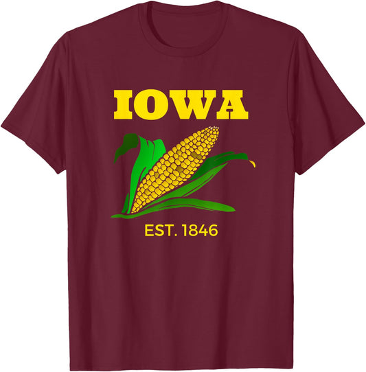 Iowa Corn Farming T-Shirt - T-Shirt | Maroon