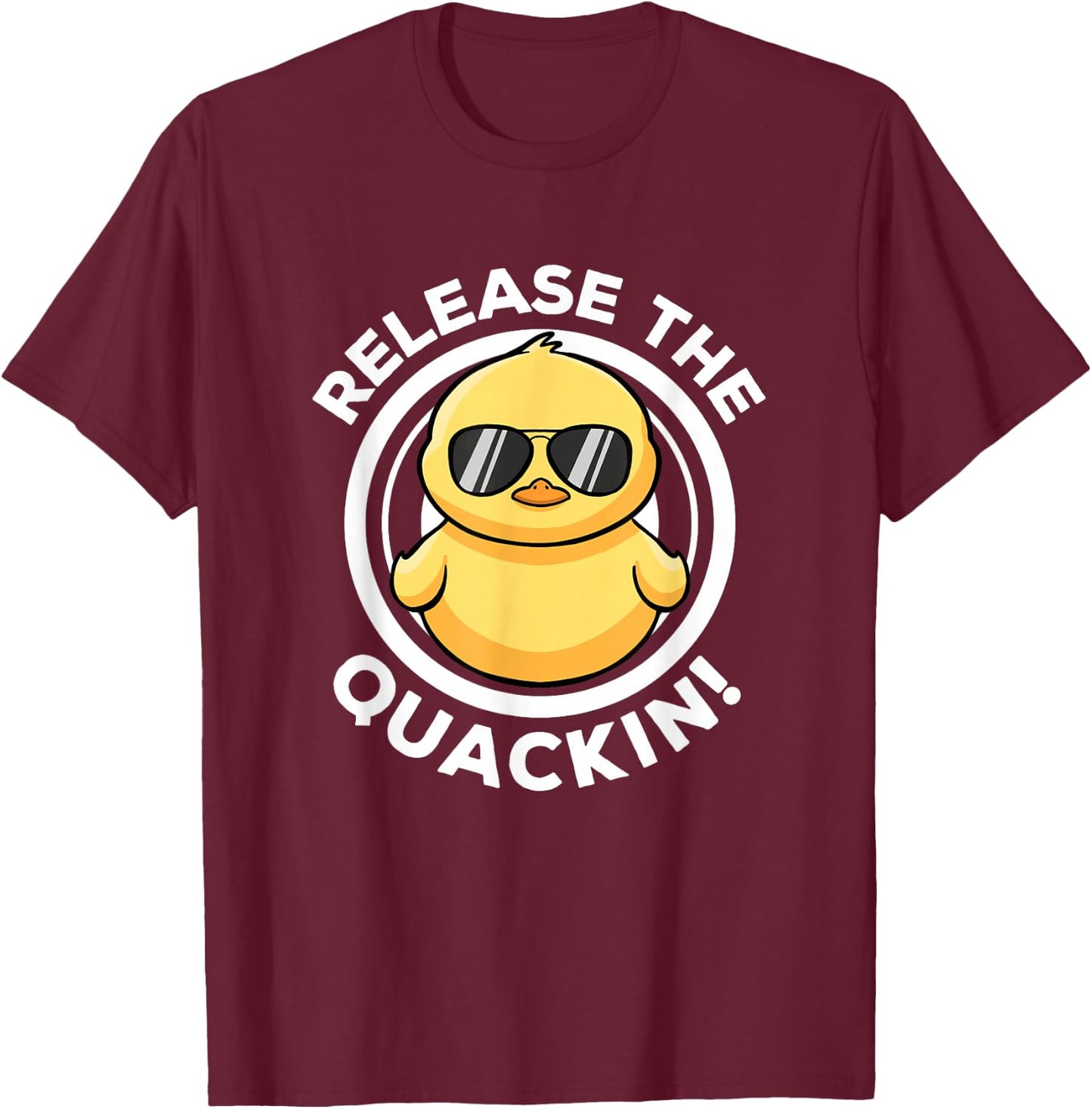 Release The Quackin I Love Duck Lovers Funny Yellow Duck T-Shirt - T-Shirt | Maroon