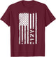 12Y Geospatial Engineer Vintage American Flag T-Shirt - T-Shirt | Maroon