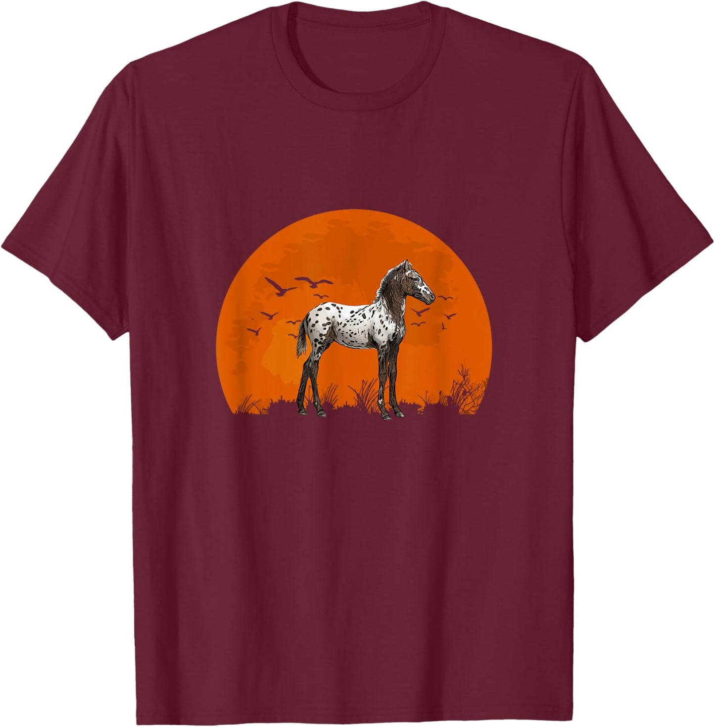 Appaloosa Retro Appaloosa Horse Riding T-Shirt - T-Shirt | Maroon