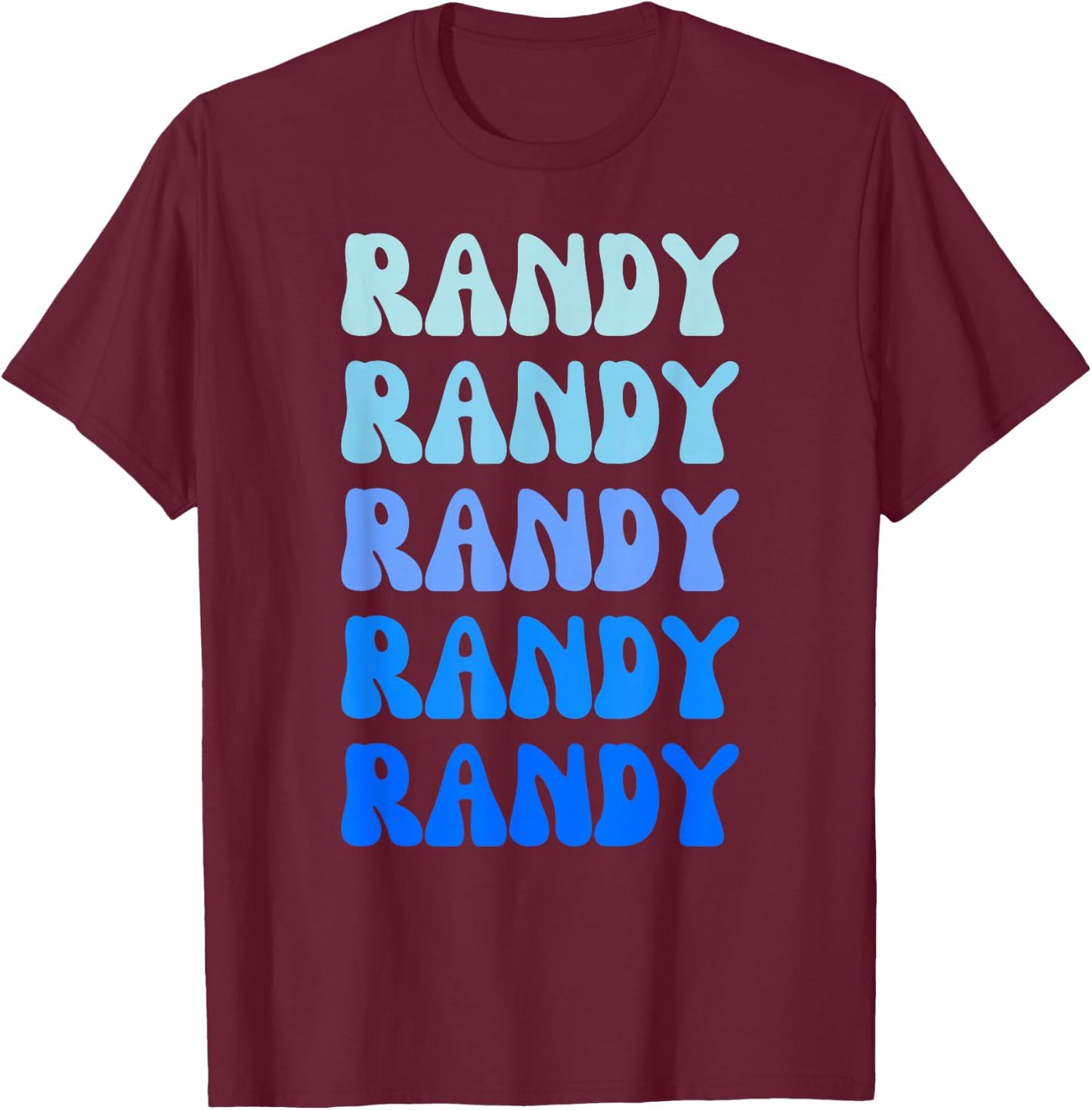 Randy Retro Name Stack Design T-Shirt - T-Shirt | Maroon